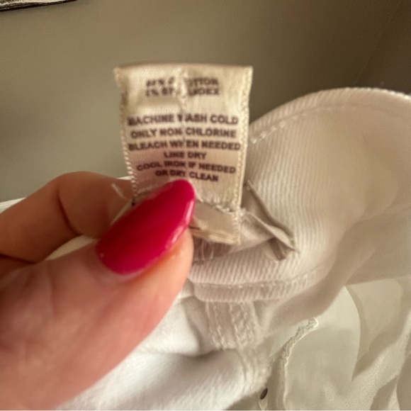 LOFT White Cuffed Denim Bermuda Shorts - Picture 5 of 8